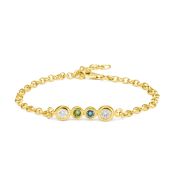 Talisa Stars Birthstone Bracelet With 2 Diamond Circles [18K Gold Vermeil]