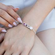 Talisa Stars Birthstone Bracelet with 1 ct Diamond [Sterling Silver]