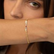 Talisa Stars Birthstone Bracelet with 0.20 ct Diamond [18K Gold Vermeil]
