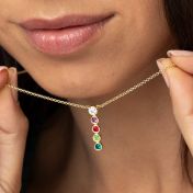 Talisa Stars Gemstone Necklace with 0.10ct Diamond [18K Gold Vermeil]