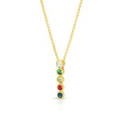 Talisa Stars Gemstone Necklace with 0.10ct Diamond [18K Gold Vermeil]