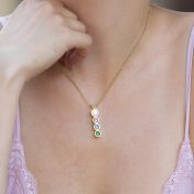 Talisa Stars Birthstone Necklace with 1 ct Diamond [18K Gold Vermeil]