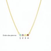 Talisa Stars Birthstone Necklace - Horizontal [18K Gold Vermeil]