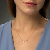 Talisa Stars Birthstone Necklace with Diamond - Horizontal [Gold Plated]