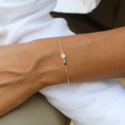Talisa Stars Birthstone Bracelet with 0.10 ct Diamond [14 Karat Gold]