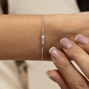 Talisa Stars Birthstone Bracelet with Diamond [Sterling Silver]