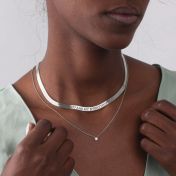 Talisa Herringbone Name Necklace [Sterling Silver] - Wide Chain