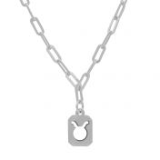 Taurus Necklace - Zodiac Sign with Paperclip Chain [Sterling Silver]