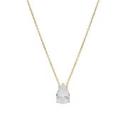 Crystal Teardrop Necklace [18K Gold Vermeil]