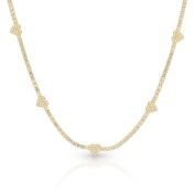 Tennis Necklace With Hearts [18K Gold Vermeil]