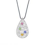 Threads of Life Big Drop Birthstone Necklace [Sterling Silver]