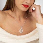 Threads Of Life Map Necklace With 1 Ct Diamond [Sterling Silver]