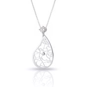 Threads Of Life Map Necklace With 1 Ct Diamond [Sterling Silver]