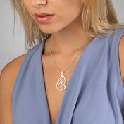 Threads Of Life Map Necklace with Heart Diamond [14 Karat White Gold]