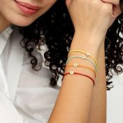 Ties of Heart Initial Bracelet - Red Cord [18K Gold Plated]