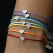 Ties of Heart Crystal Bracelet  - Yellow Cord [Sterling Silver]