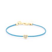 Ties of Heart Crystal Bracelet - Turquoise Cord [18K Gold Vermeil]