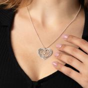 Ties of Heart Map Name Necklace [Sterling Silver]