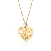 Ties of Heart Map Necklace With 1 Ct Diamond [14 Karat Gold]
