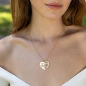 Ties of Heart Map Statement Necklace [14 Karat Gold]