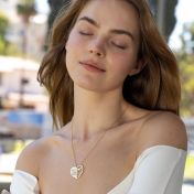 Ties of Heart Map Statement Necklace [14 Karat Gold]