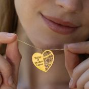 Ties of Heart Map Statement Necklace [14 Karat Gold]