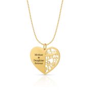 Ties of Heart Map Statement Necklace [14 Karat Gold]