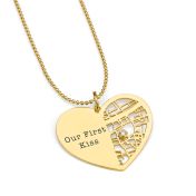 Ties of Heart Map Statement Necklace [14 Karat Gold]