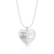 Ties of Heart Map Statement Necklace [14 Karat White Gold]