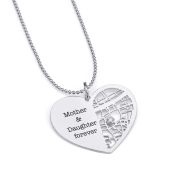 Ties of Heart Map Statement Necklace [14 Karat White Gold]
