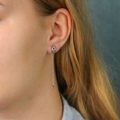 Bindungen der Liebe Ohrringe mit Geburtsstein [Sterlingsilber]