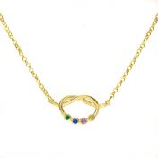 Lucky Ties Birthstone Necklace [Gold Plated]