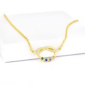 Lucky Ties Birthstone Necklace [Gold Plated]
