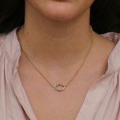 Glückliche Bindungen Geburtsstein-Halskette [750er vergoldet]