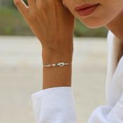 Bracciale Nodi del Cuore con Pietra di Nascita [Argento 925]