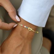 Birthstone bracelet for Mom with Swarovski crystals 
