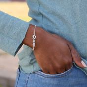 Bracciale Nodi del Cuore con Pietra di Nascita [Argento 925]