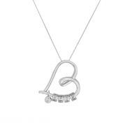 Ties of the Heart Name Necklace with a Diamond [Sterling Silver]