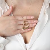 Collar Personalizado Lazos de Corazón con una Moissanita [Oro Vermeil de 18K]