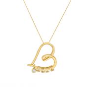 Ties of the Heart Name Necklace with a Diamond [18K Gold Plated]