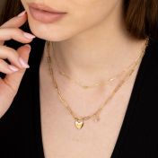 Ties Of The Heart Initials Paperclip Necklace with 0.50ct Diamond [18K Gold Plated]