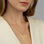 Ties of Heart Map Necklace With 1 Ct Diamond [14 Karat Gold]
