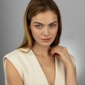 Ties of Heart Map Necklace With 1 Ct Diamond [14 Karat Gold]