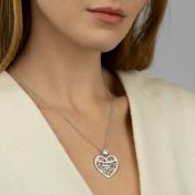 Ties of Heart Map Necklace With 1 Ct Diamond [14 Karat White Gold]