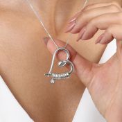 Collar Personalizado Lazos de Corazón con Diamante [Plata de Ley]