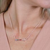 Ties of the Heart Birthstone Necklace [18K Rose Gold Plated]