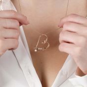Ties of the Heart Name Necklace with a Diamond [18K Rose Gold Plated]