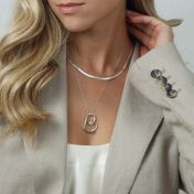 Ties of the Heart and Herringbone Name Necklace Set [Sterling Silver]