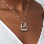 Ties of the Heart and Herringbone Name Necklace Set [Sterling Silver]