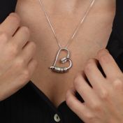 Ties of the Heart and Herringbone Name Necklace Set [Sterling Silver]